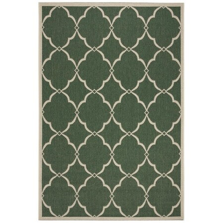 Safavieh 6 ft. -7 in. x 6 ft. -7 in. Beach House Collection Round Rug - Green & Creme BHS125Y-6R